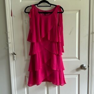 New with tags. Hot pink layered dress. CUTE.